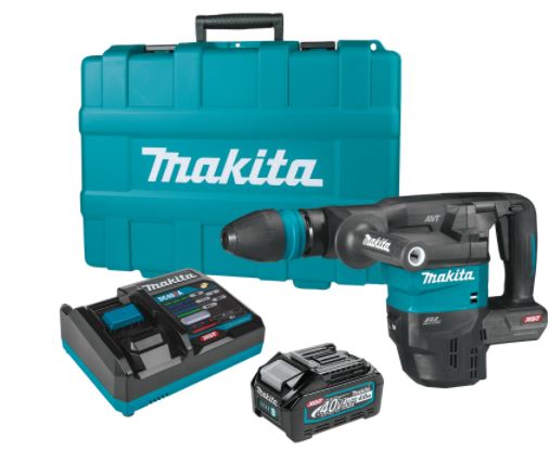 Kit de martillo demoledor inalámbrico XGT® de 40 V máx., sin escobillas, de 15 lb, AVT®, compatible con brocas SDS‑MAX y compatible con AWS® (4,0 Ah)<br>