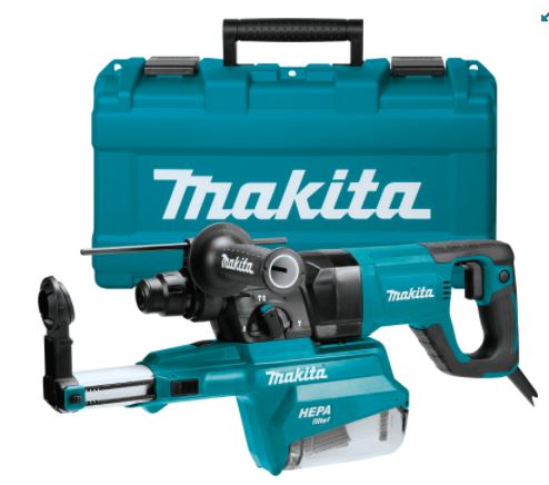 Martillo rotativo AVT de 1", acepta brocas SDS-PLUS, con extractor de polvo HEPA, 3 modos, velocidad variable, estuche (D...