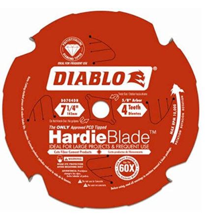 Hoja HardieBlade de fibrocemento FD de 7-1/4 pulg. x 4 dientes (PCD)