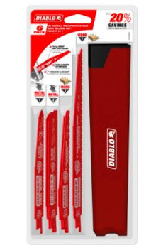 Juego de 6 hojas reciprocantes bimetálicas FD para cortar madera y metal con clavos incrustados