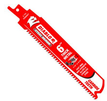 Hoja reciprocante de corte de metal con punta de carburo FD de 6" y 8 dientes por pulgada (paquete de 3)