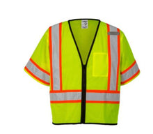 Chaleco de malla en contraste con un solo bolsillo Kishigo, color lima, talla 3 L/XL