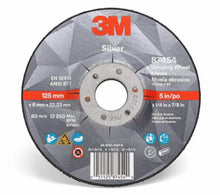 3M Silver Depressed Center Grinding Wheel, 87453, T27, 4.5 in x 1/4 in x 7/8 in,
