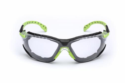 3M Solus 1000-Series Safety Glasses Green/Black, Clear Scotchgard; Anti-Fog Lens