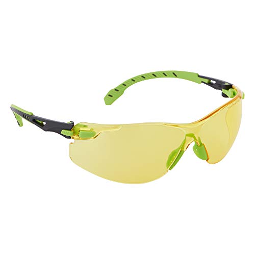 3M Solus 1000-Series Safety Glasses Green/Black, Amber Scotchgard; Anti-Fog Lens
