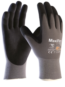 Guante ATG MaxiFlex Ultimate de nailon/elastano sin costuras con agarre de microespuma recubierto de nitrilo en la palma, clasificación de resistencia a cortes, grande