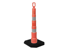 42" Grip N Go Channelizer Orange Safety Cone w/one 6" reflective stripe and one 4" reflective stripe. Without Base (49.8″ H Overall Height)