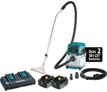 Kit de extractor/aspirador de polvo seco con filtro HEPA de 4 galones y 36 V (18 V x 2) LXT® con cable (5,0 Ah)