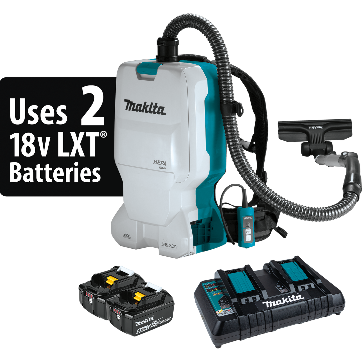 18V X2 LXT 1.6 Gal. HEPA Filter Backpack Vac Kit