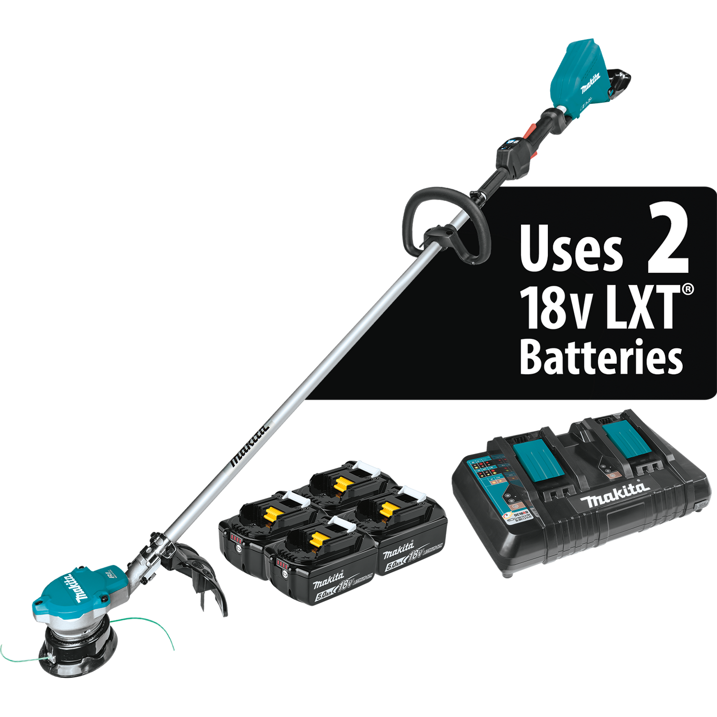 Kit de desbrozadora sin escobillas LXT® de 36 V (18 V x 2) con 4 baterías (5,0 Ah)