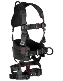 FT-Iron 3D Construction Belted Full Body Harness, Tongue Buckle Leg Adjustment Small/Medium