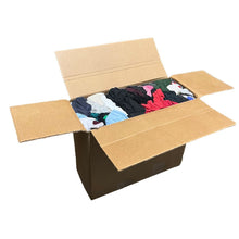 Caja de 25 lb de trapos de sudadera de colores recuperados y comprimidos a máquina