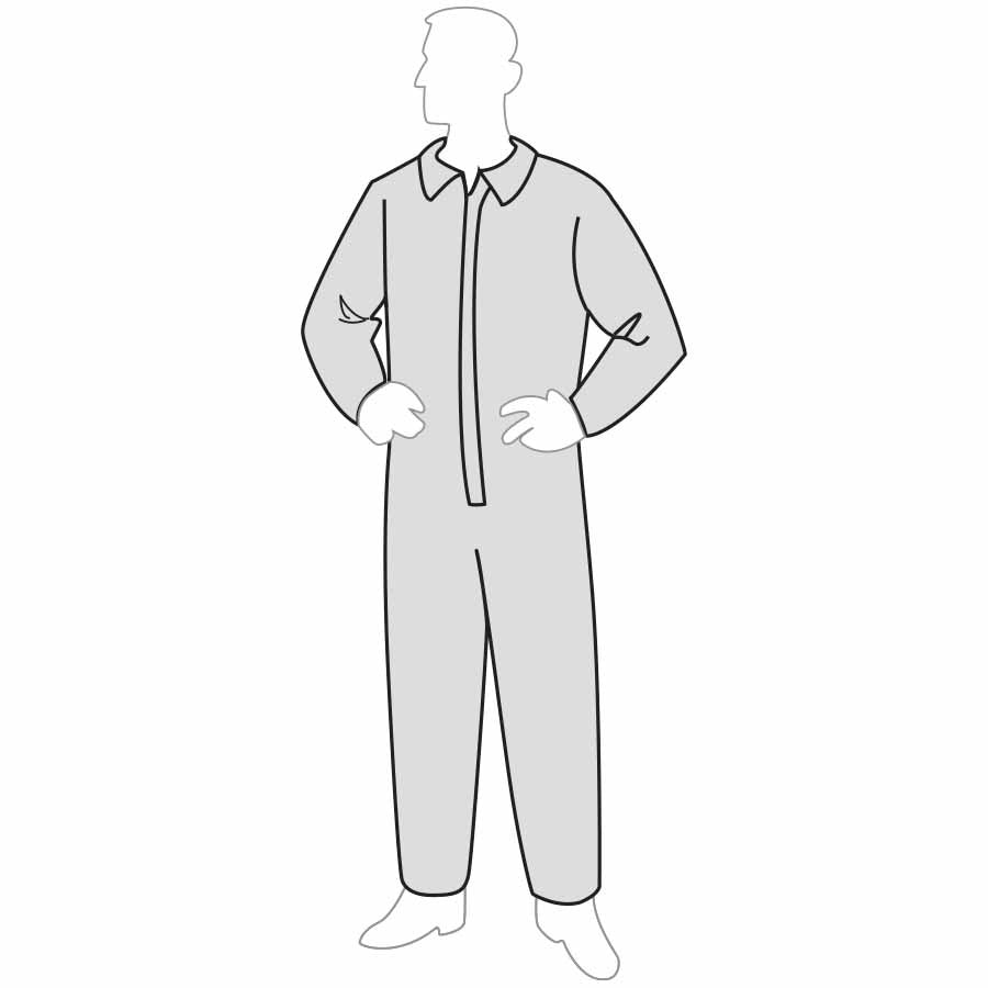 PermaGard II coverall with collar, elastic wrist and ankles, and zipper; 2XL