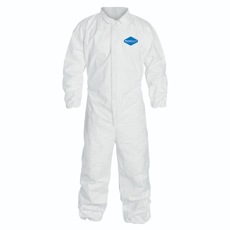 PermaGard II coverall with collar, elastic wrist and ankles, and zipper; 2XL