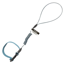Hard Hat Tether, 2lbs, ANSI Stretch-Coil w/Web, Cinch-loop/Web and Adjuster 18'' 5/Pk