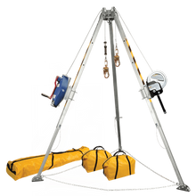 FT 8' Tripod (7276) Kit w/ 7281S 3-way SRL-R, 7297 Winch, Two 7291B Bracket Assemblies, and Storage Bags
