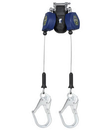8' FT-X; Cable Class 2 Leading Edge Personal SRL-P, Twin-leg with Steel Rebar Hooks