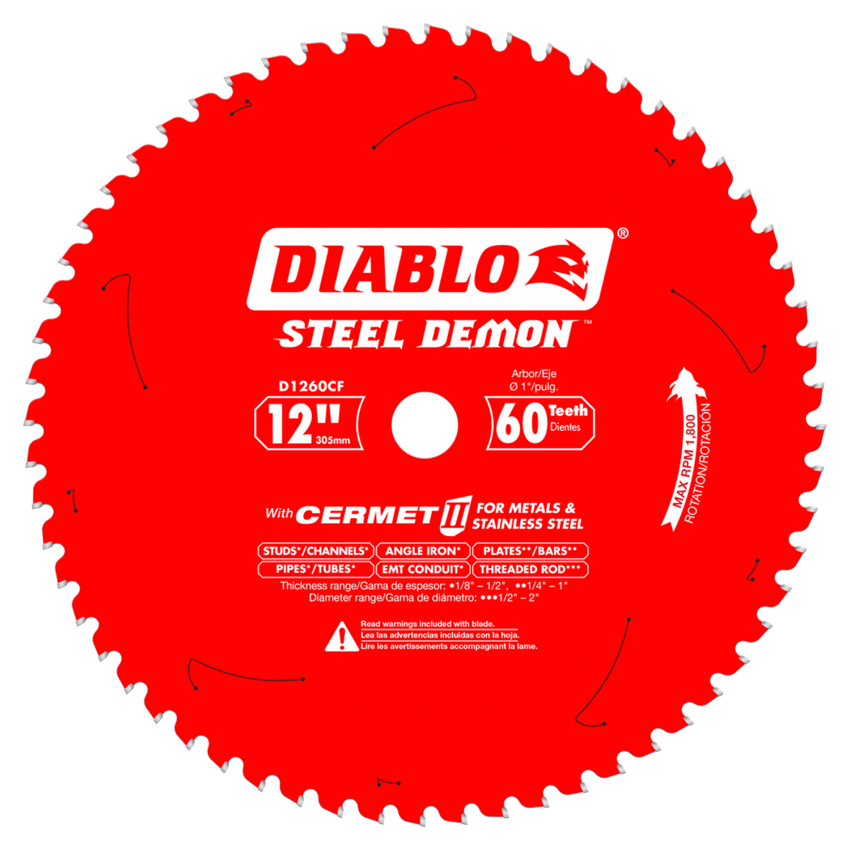 12" x 60-Teeth Steel Demon™ Cermet II Saw Blade for Medium Metal