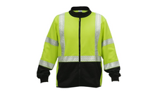 Sudadera con cuello alto y cremallera; color lima, clase 3; grande
