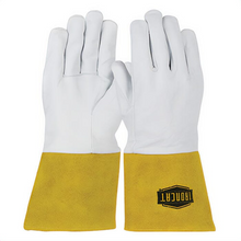 Ironcat Premium Top Grain Kidskin Leather Tig Glove with Kevlar Stitching- Split Leather Gauntlet Cuff; Large