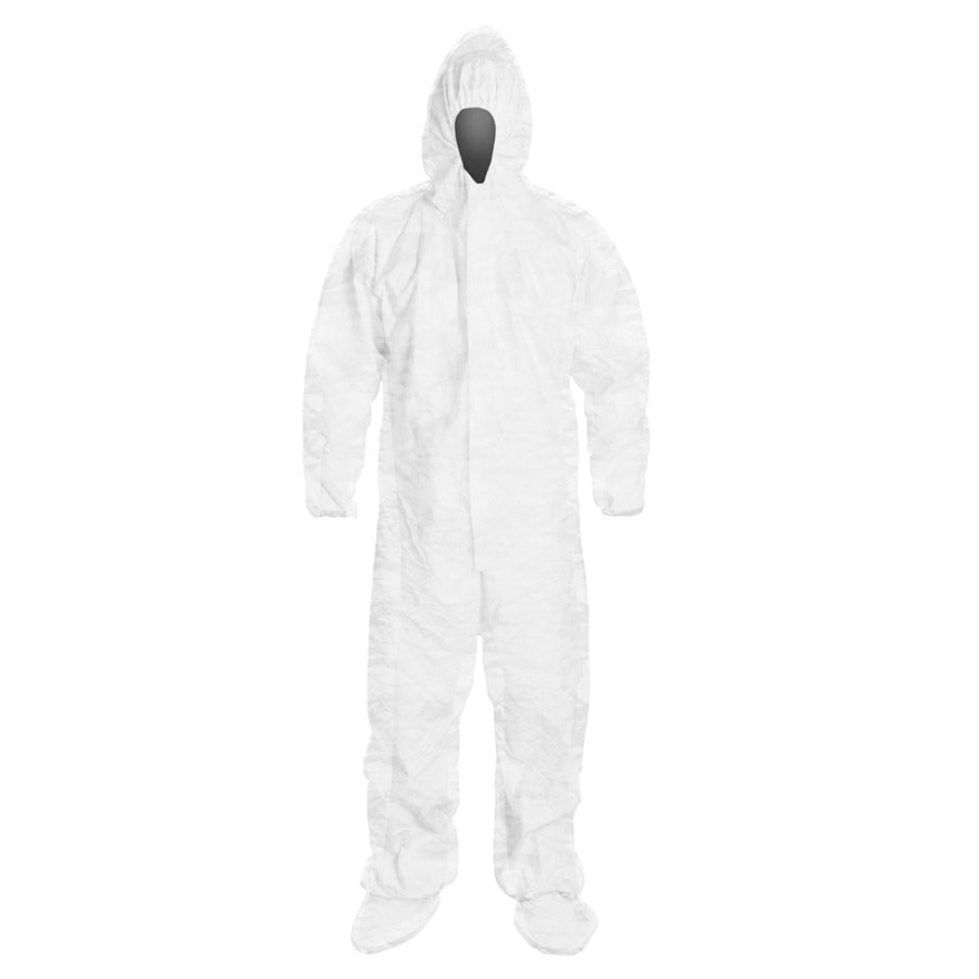 POLYGARD COVERALL - LIGHT WEIGHT - ATTACHED HOOD & BOOTS 4X