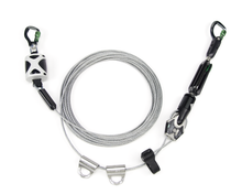 MSA Temporary Cable Horizontal Lifeline for 2 Workers, 100' with bypass shuttles