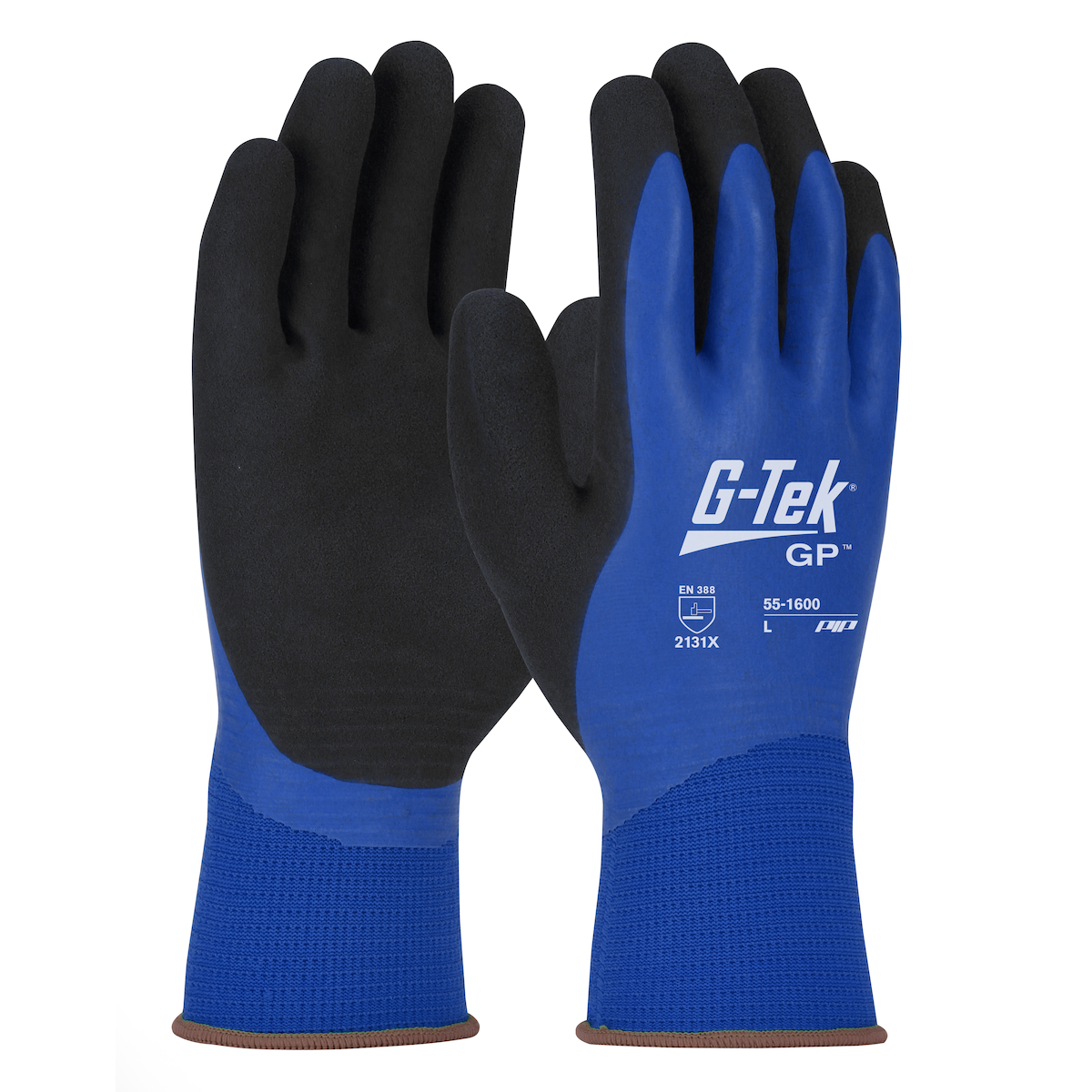 Seamless Knit Polyester Glove with Double Dipped Latex Coated MicroSurface Grip on Full Hand; Med