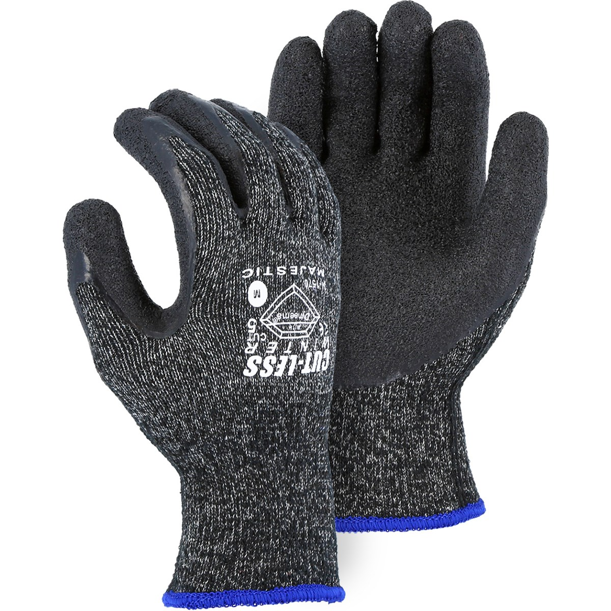 Cut-Less Dyneema Glove with Crinkle Latex Palm, 10g, ANSI A5 Medium ...