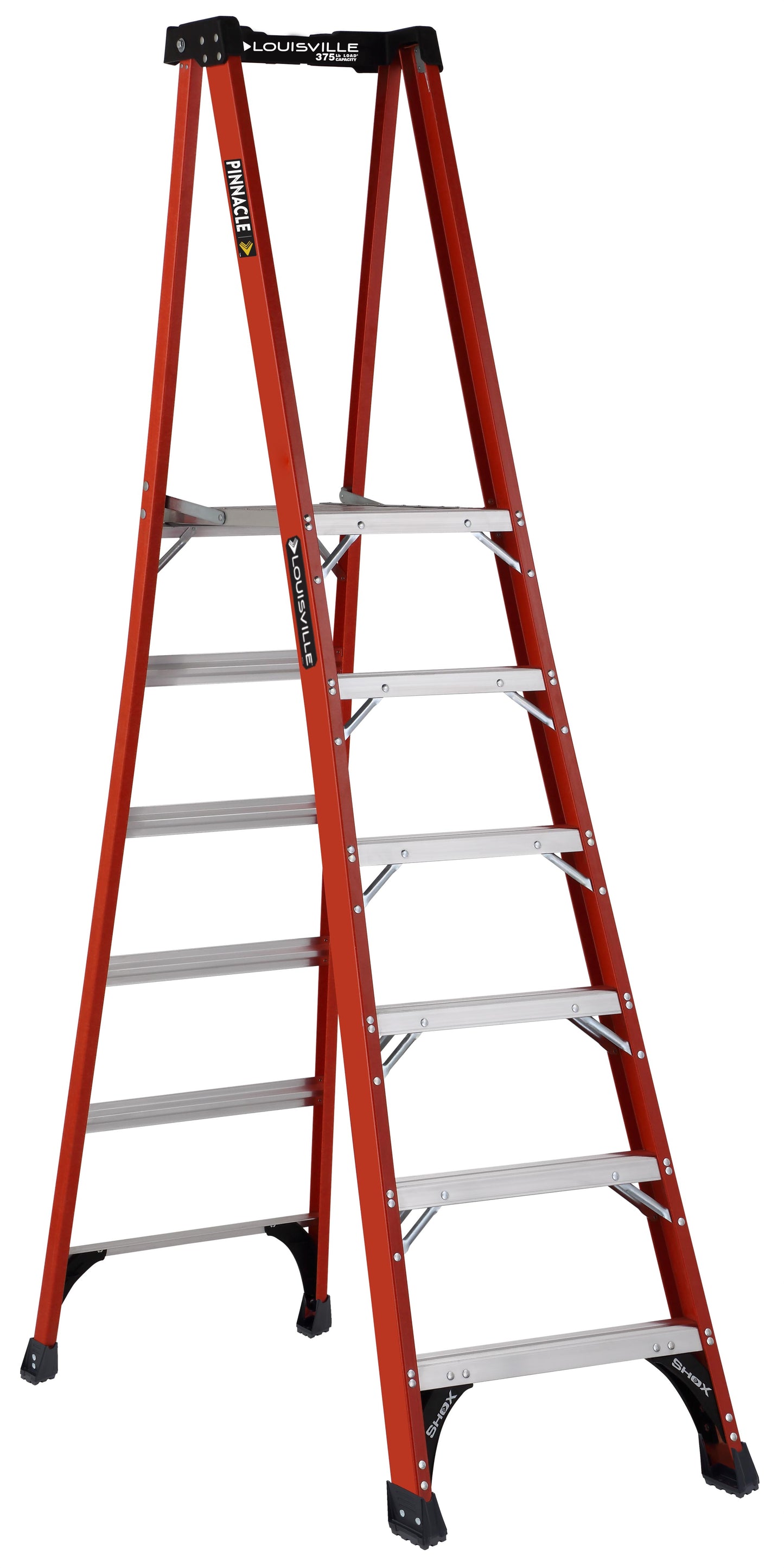 6' FG Pinnacle Platform Ladder Extended Rail ProTop Type IAA 375b Rated