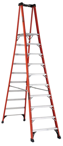 10' FG Pinnacle Platform Ladder Extended Rail ProTop Type IAA 375b Rated