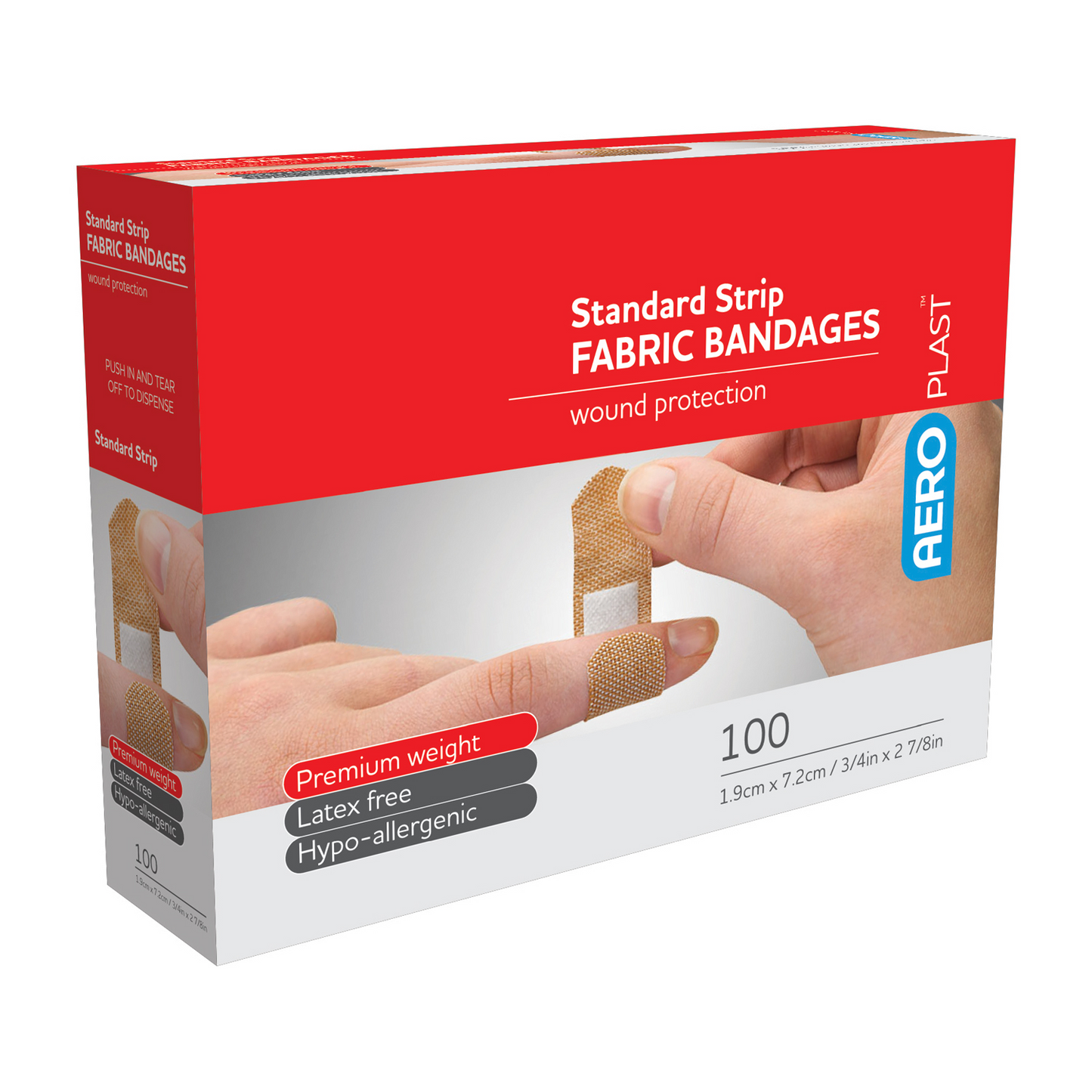 AeroPlast Fabric Strip Bandages 3/4in x 3in 100/box