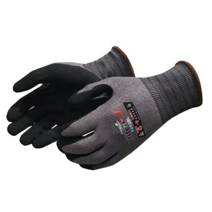 Ultra-U, ANSI A6 Black Sandy Nitrile Cut Resistant Gloves, 2XLarge