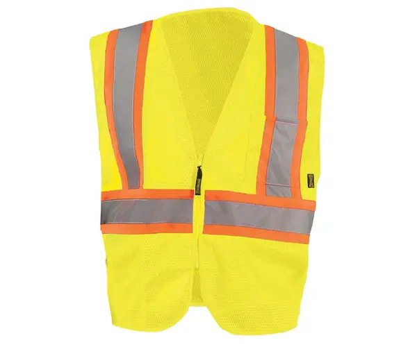 High Visibility Value Mesh Two-Tone Safety Vests, Class 2, Yellow, 4X