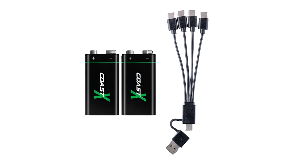 9V Zithion-X Rechargeable USB-C Ported Battery 2 pk