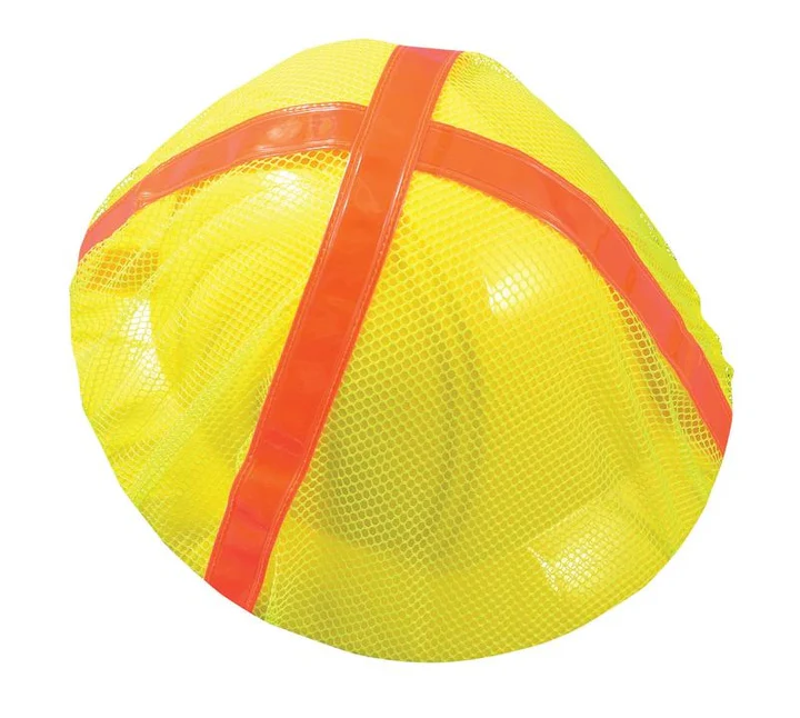 High Visibility Hard Hat Cover, Full Brim, Individual. Yellow.