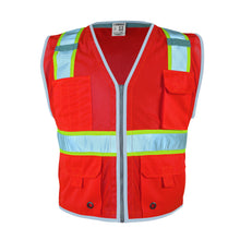 FLUORESCENT RED, CLASS 2, PREMIUM BRILLIANT SERIES HEAVY DUTY VEST XL