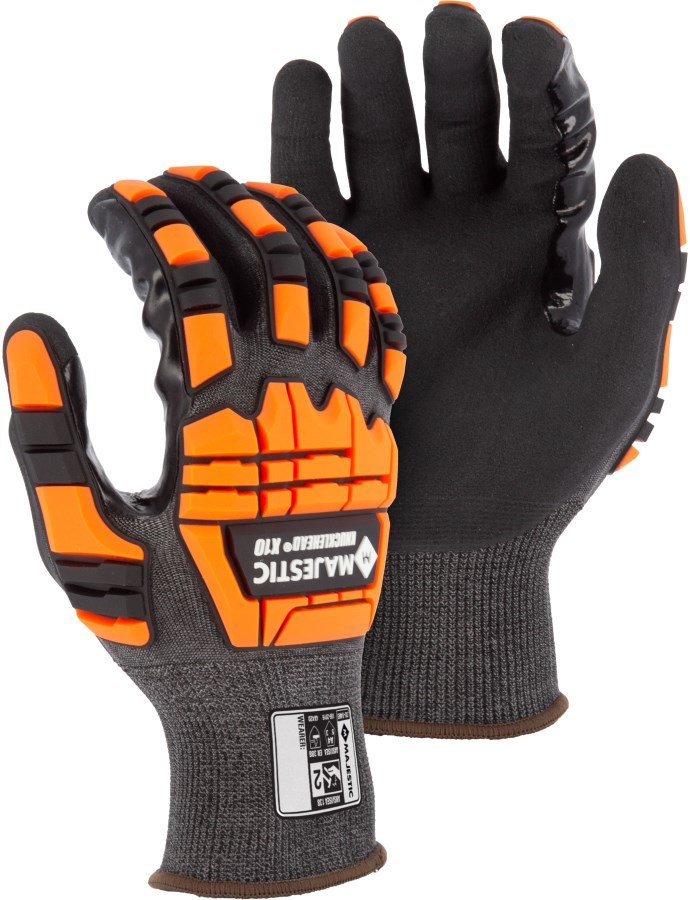 Knucklehead X10 Korplex Glove with Foam Nitrile Palm, 18g, ANSI A4 Large