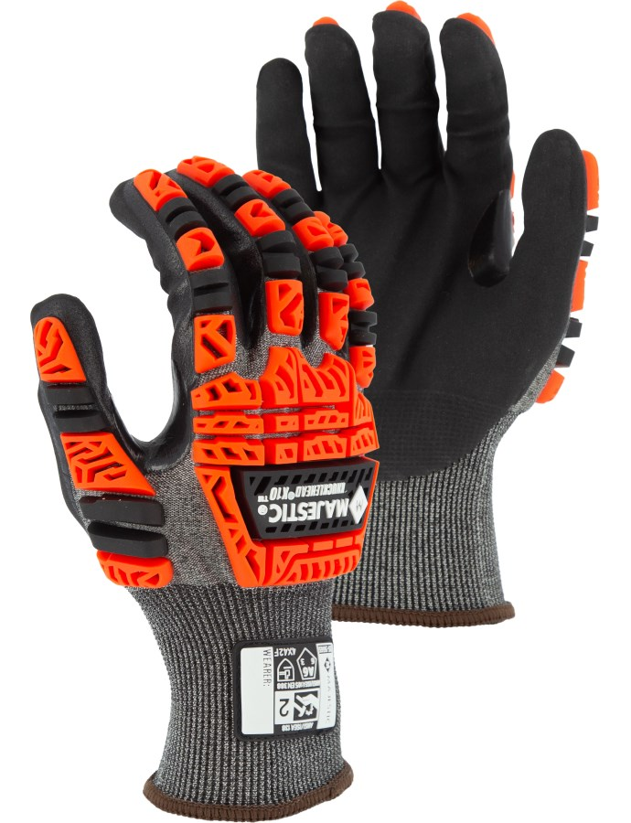 Knucklehead X10 Korplex Glove with Foam Nitrile Palm, 18g, ANSI A6 Small
