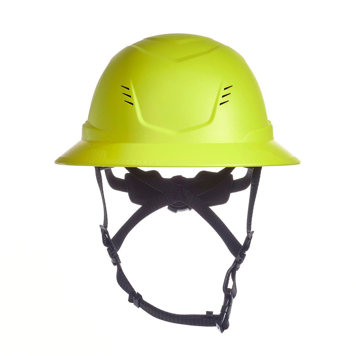 V-Gard H2® Full Brim Safety Helmet, Vented, Hi Vis Yellow
